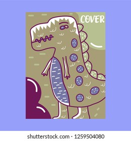 cute dinosaur drawn as vector for kids fashion – Vector