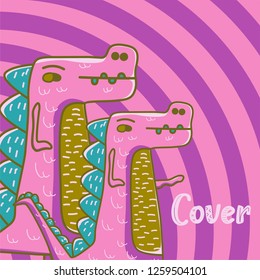 cute dinosaur drawn as vector for kids fashion – Vector