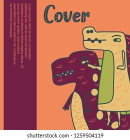 cute dinosaur drawn as vector for kids fashion – Vector