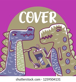 cute dinosaur drawn as vector for kids fashion – Vector