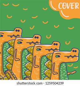cute dinosaur drawn as vector for kids fashion – Vector