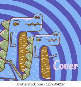 cute dinosaur drawn as vector for kids fashion – Vector