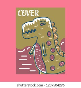 cute dinosaur drawn as vector for kids fashion – Vector