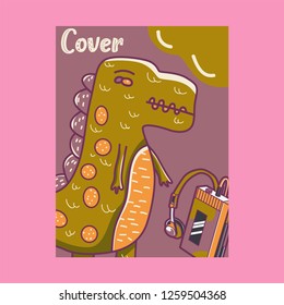 cute dinosaur drawn as vector for kids fashion – Vector