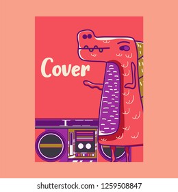 cute dinosaur drawn as vector for kids fashion – Vector
