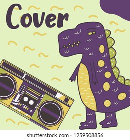 cute dinosaur drawn as vector for kids fashion – Vector