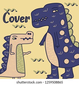 cute dinosaur drawn as vector for kids fashion – Vector