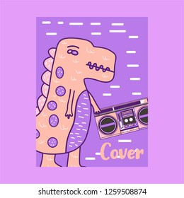cute dinosaur drawn as vector for kids fashion – Vector
