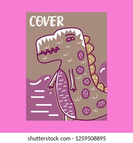 cute dinosaur drawn as vector for kids fashion – Vector