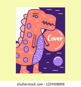 cute dinosaur drawn as vector for kids fashion – Vector