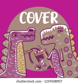 cute dinosaur drawn as vector for kids fashion – Vector