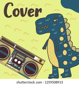 cute dinosaur drawn as vector for kids fashion – Vector