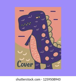 cute dinosaur drawn as vector for kids fashion – Vector