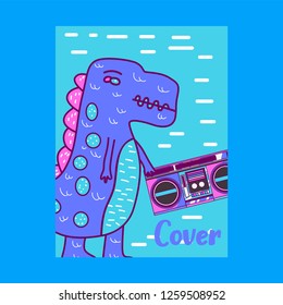 cute dinosaur drawn as vector for kids fashion – Vector
