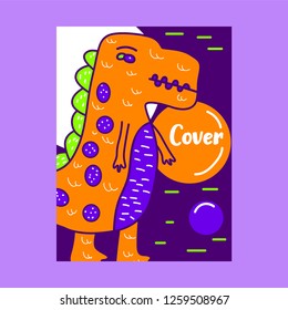 cute dinosaur drawn as vector for kids fashion – Vector