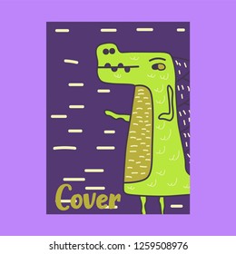 cute dinosaur drawn as vector for kids fashion – Vector