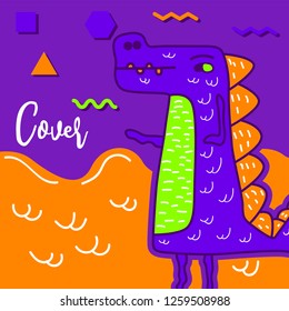 cute dinosaur drawn as vector for kids fashion – Vector