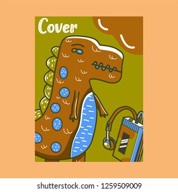cute dinosaur drawn as vector for kids fashion – Vector