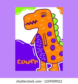 cute dinosaur drawn as vector for kids fashion – Vector