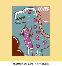cute dinosaur drawn as vector for kids fashion – Vector
