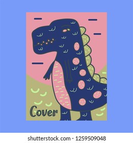 cute dinosaur drawn as vector for kids fashion – Vector
