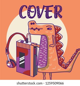 cute dinosaur drawn as vector for kids fashion – Vector
