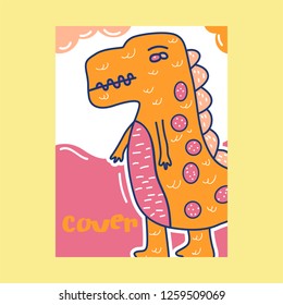 cute dinosaur drawn as vector for kids fashion – Vector