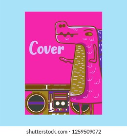 cute dinosaur drawn as vector for kids fashion – Vector