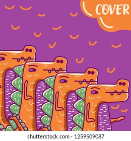 cute dinosaur drawn as vector for kids fashion – Vector