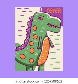 cute dinosaur drawn as vector for kids fashion – Vector