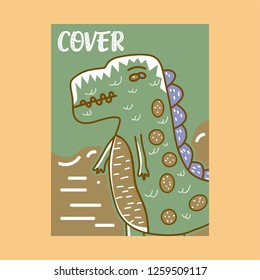 cute dinosaur drawn as vector for kids fashion – Vector