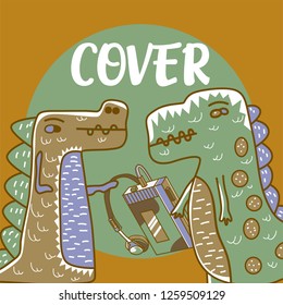 cute dinosaur drawn as vector for kids fashion – Vector