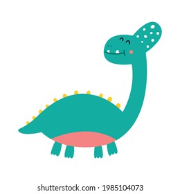 Cute dinosaur drawn as vector for kids fashion.
