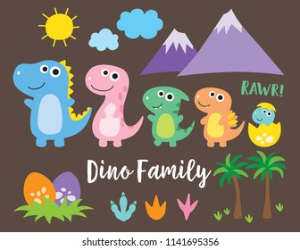 Family Dinosaur Vector Images Stock Photos Vectors Shutterstock