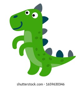 Cute dinosaur in flat style isolated on white background. Vector illustration. 