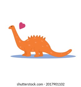 Cute dinosaur. Flat vector illustration