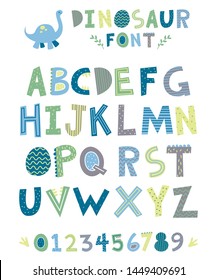 Cute dinosaur font perfect for any dino themed nursery.  