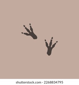 Cute dinosaur footprints vector silhouette