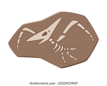 Cute dinosaur fossil illustration of Pteranodon