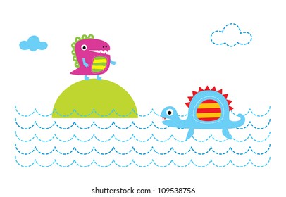 cute dinosaur friendship