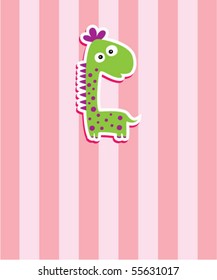 cute dinosaur greeting card