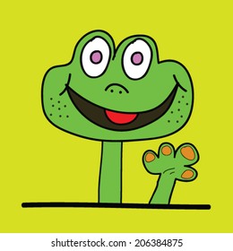 cute dinosaur had vector illustration on green background