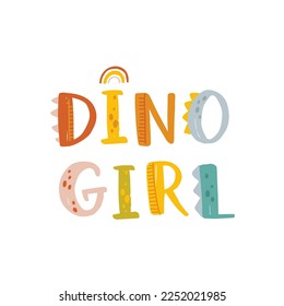 Cute dinosaur hand drawn lettering. Love Adventure. Dino flat vector typography. Isolated scandinavian cartoon illustration for kids, book, t-shirts, banner, card, logo.