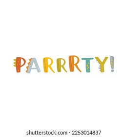 Cute dinosaur hand drawn lettering. Love Adventure. Dino party flat vector typography. Isolated scandinavian cartoon illustration for kids, book, t-shirts, banner, card, logo.