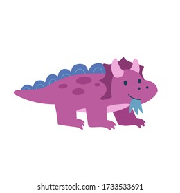 Cute dinosaur hand drawn vector color characters. Dino flat clipart. Sketch prehistoric animal. Jurassic reptiles doodle drawing. Isolated scandinavian cartoon for kids book