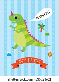 Cute Dinosaur Illustration Typo Grunge Texture Stock Vector (Royalty ...