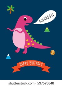 Happy Dinosaur Baby Dino Vector Illustration Stock Vector (Royalty Free ...