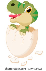 Cute dinosaur hatching