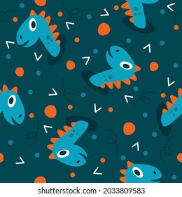 Cute dinosaur head pattern illustrations.