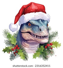 Christmas Dino mascot 8515207 Vector Art at Vecteezy